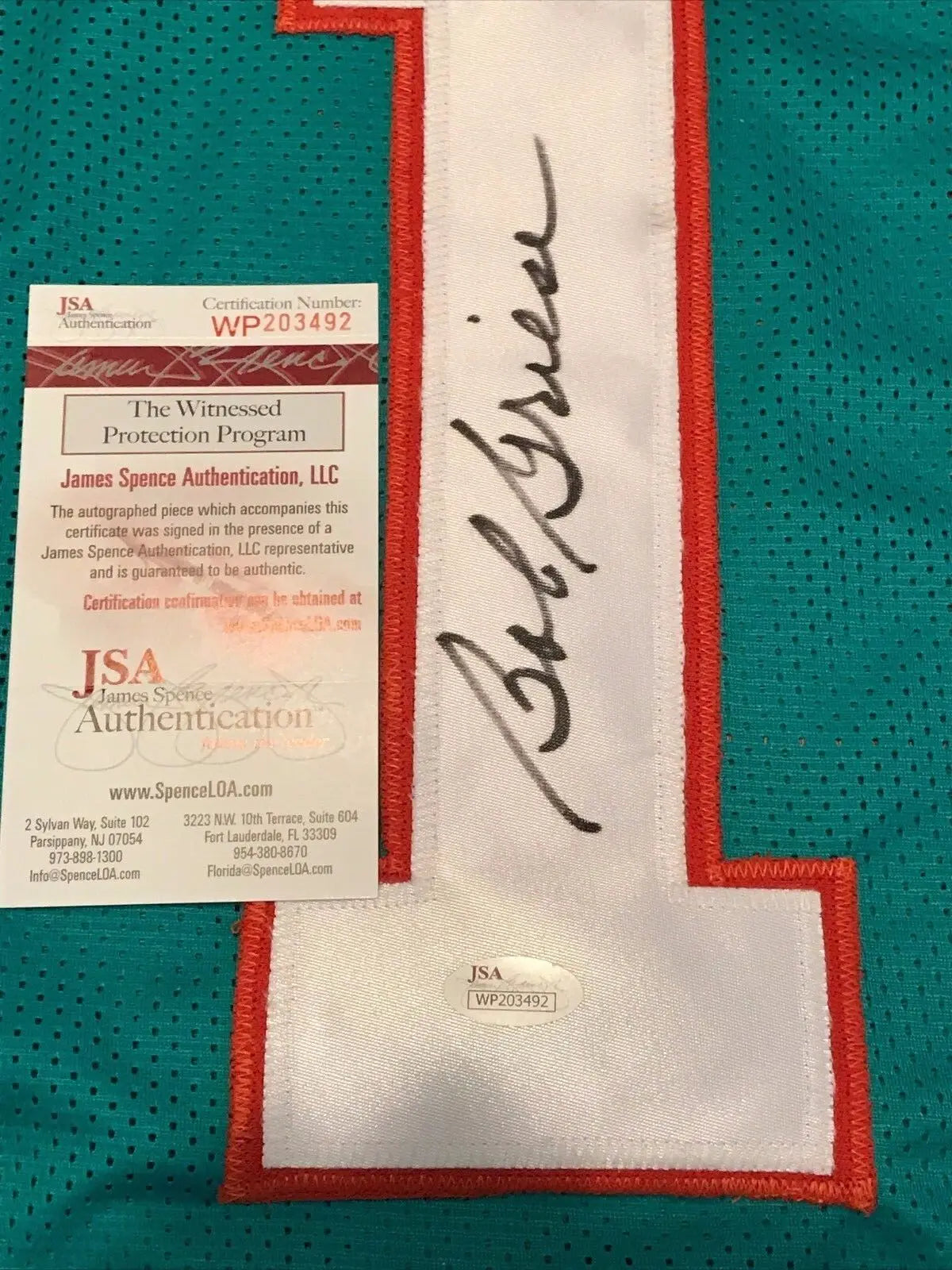 Bob Griese Autographed Signed Miami Dolphins Jersey Jsa Coa – MVP Authentics