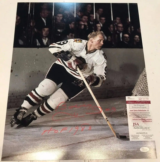 MVP Authentics Bobby Hull Autographed Signed Inscribed Chicago Blackhawks 16X20 Photo Jsa Coa 157.50 sports jersey framing , jersey framing