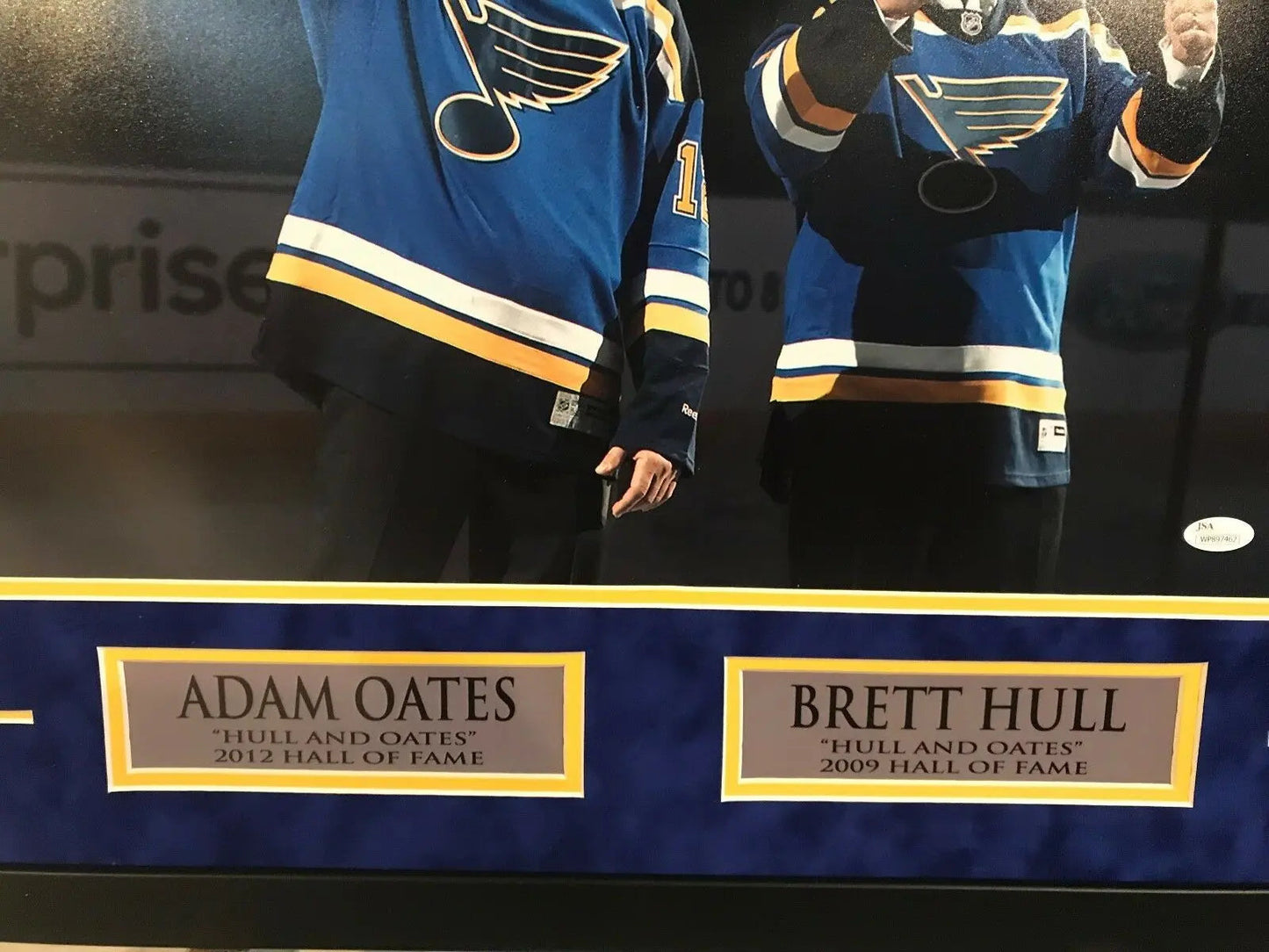 BRETT HULL St Louis Blues Autographed 34x42 Framed Hockey Jersey