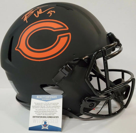 MVP Authentics Brian Urlacher Signed Bears Full Size Authentic Eclipse Helmet Beckett Coa 674.10 sports jersey framing , jersey framing