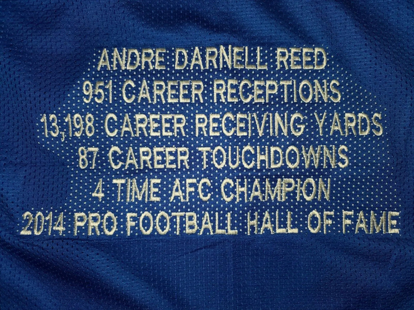 Andre Reed Buffalo Bills Signed Autographed Blue Custom Jersey JSA