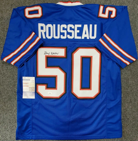 : GREG ROUSSEAU Signed/Autographed Bills Authentic Style Red  Jersey JSA COA : Collectibles & Fine Art