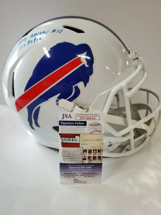 MVP Authentics Buffalo Bills Gregory Rousseau Signed Full Size Speed Replica Helmet Jsa Coa 296.10 sports jersey framing , jersey framing