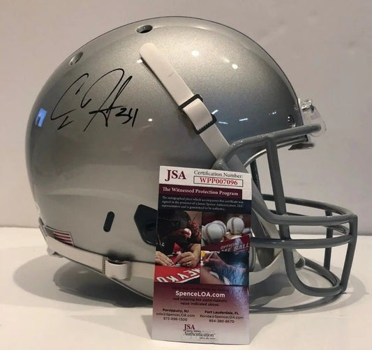 MVP Authentics Carlos Hyde Autographed Signed Ohio State Buckeyes Full Size Helmet Jsa Coa 198 sports jersey framing , jersey framing