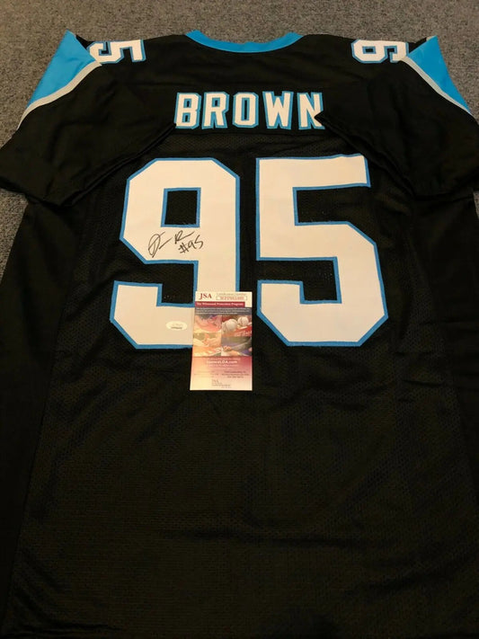 MVP Authentics Carolina Panthers Derrick Brown Autographed Signed Jersey Jsa  Coa 107.10 sports jersey framing , jersey framing