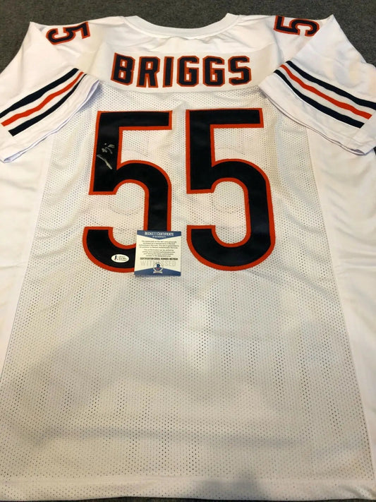 MVP Authentics Chicago Bears Lance Briggs Autographed Signed Jersey Beckett Coa 89.10 sports jersey framing , jersey framing