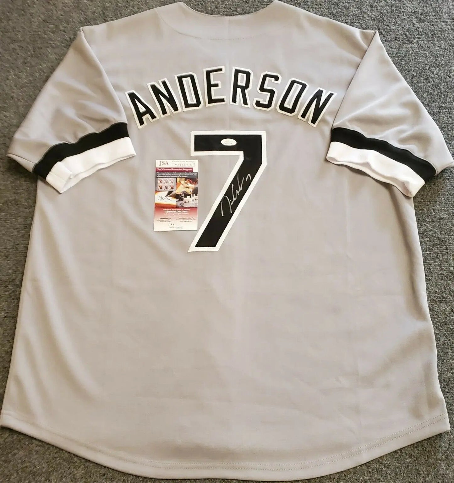 TIM ANDERSON AUTOGRAPHED CUSTOM JERSEY (CHICAGO WHITE SOX) - JSA COA!