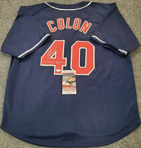 Bartolo Colon Signed Cleveland Indians White Home Jersey (JSA Witness –