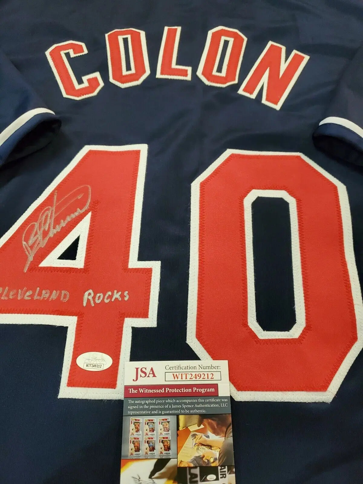 Cleveland Indians Bartolo Colon Autographed Inscribed Jersey Jsa