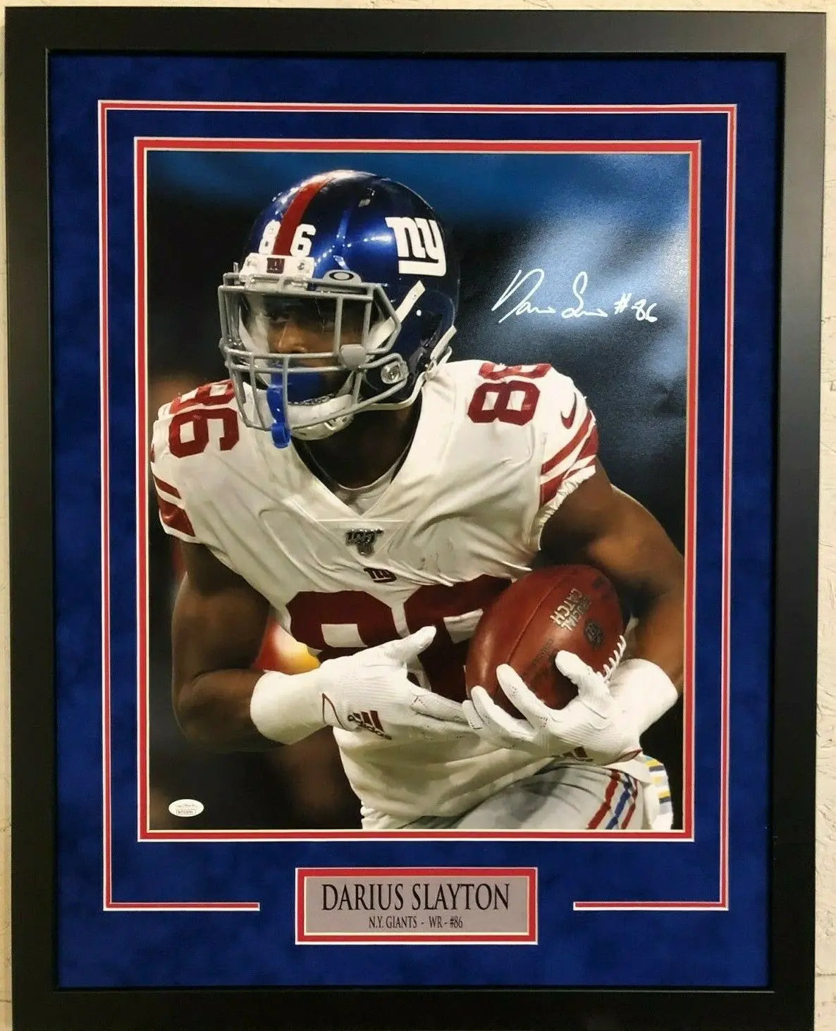 MVP Authentics DARIUS SLAYTON FRAMED SIGNED N.Y. GIANTS 16x20 PHOTO JSA COA 179.10 sports jersey framing , jersey framing