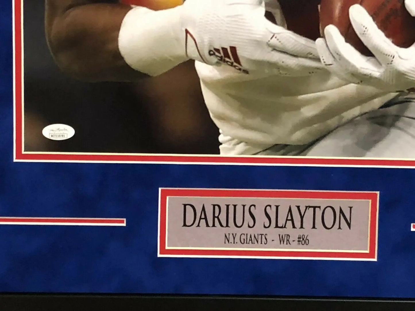 MVP Authentics DARIUS SLAYTON FRAMED SIGNED N.Y. GIANTS 16x20 PHOTO JSA COA 179.10 sports jersey framing , jersey framing