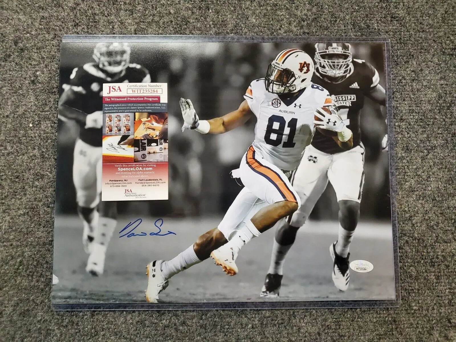 MVP Authentics Darius Slayton Autographed Signed Auburn Tigers 11X14 Photo Jsa  Coa 71.10 sports jersey framing , jersey framing