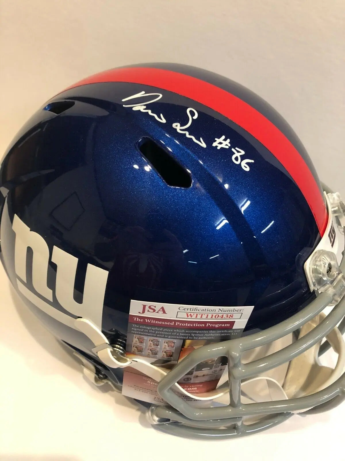 MVP Authentics Darius Slayton Signed N.Y. Giants Full Size Speed Replica Helmet Jsa Coa 206.10 sports jersey framing , jersey framing