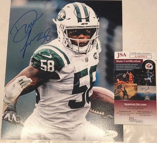 MVP Authentics Darron Lee Autographed Signed N.Y. Jets 8X10 Photo Jsa Coa 45 sports jersey framing , jersey framing