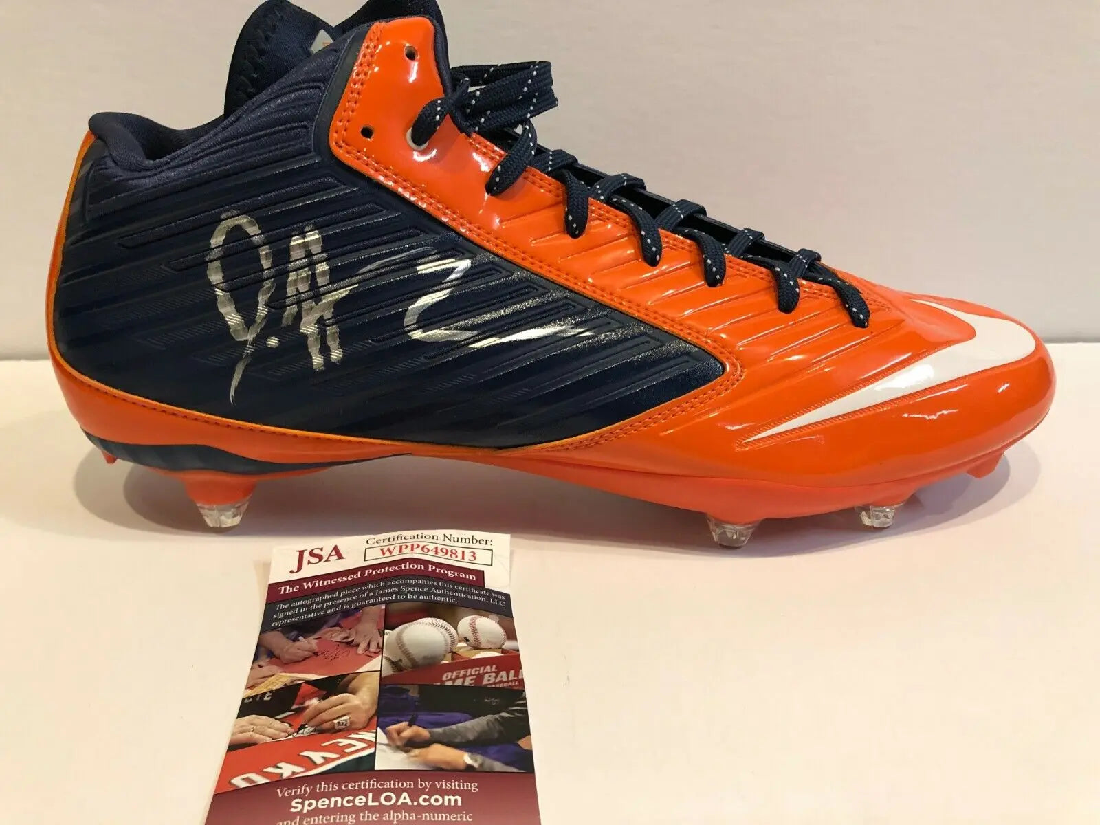 MVP Authentics Denver Broncos Daesean Hamilton Autographed Signed Nike Cleat Jsa Coa 107.10 sports jersey framing , jersey framing