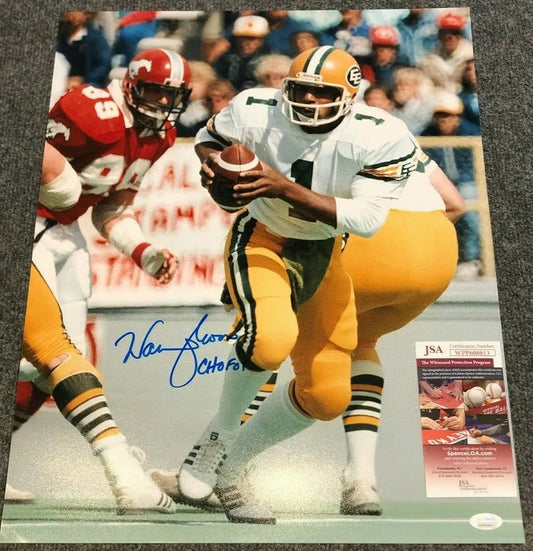 MVP Authentics Edmonton Eskimos Warren Moon Autographed Signed Inscribed 16X20 Photo Jsa Coa 80.10 sports jersey framing , jersey framing