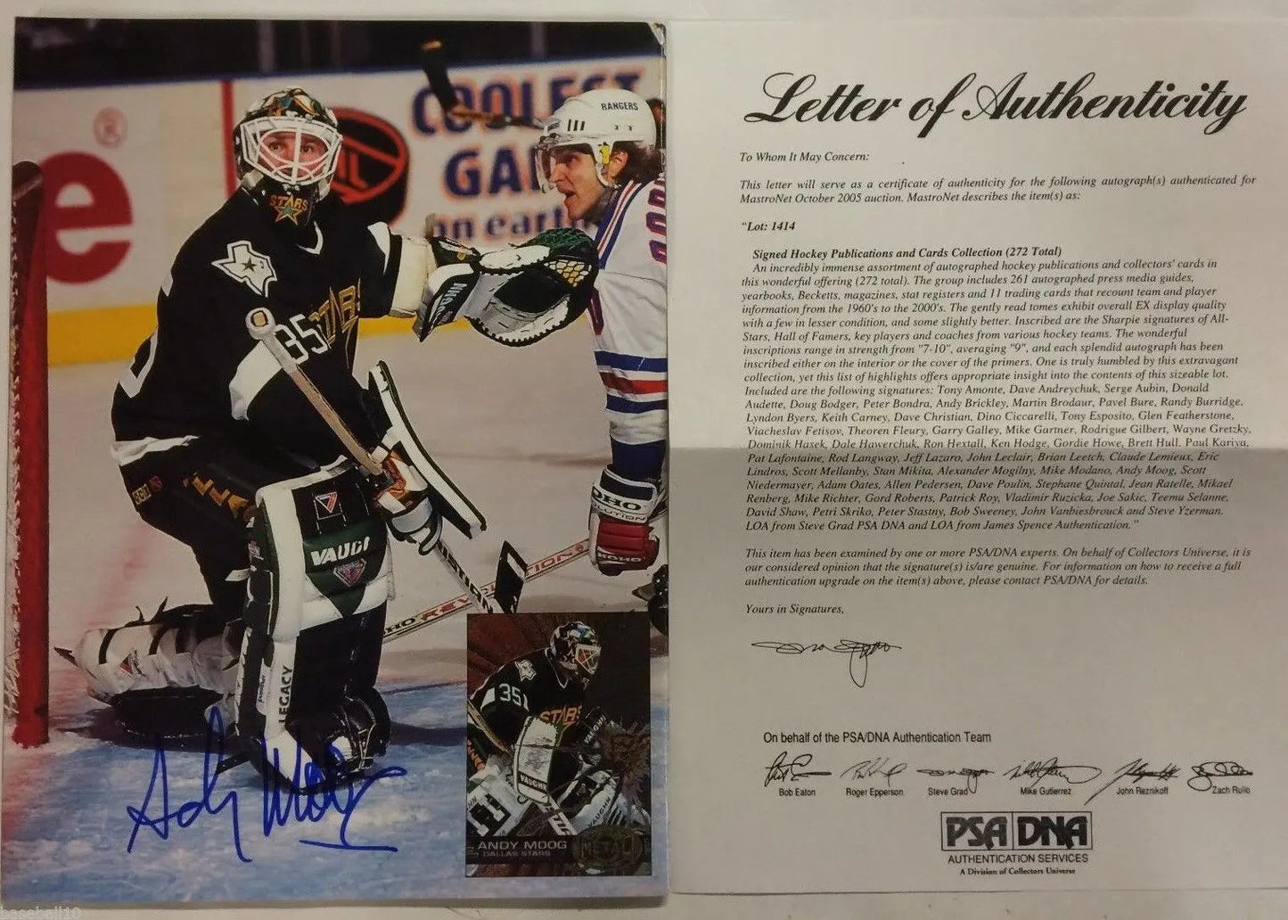 Eric Lindros And Andy Moog Autographed Signed Beckett Magazine Jsa Coa –  MVP Authentics