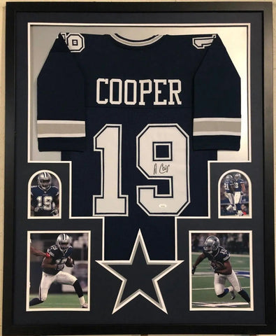 Amari Cooper Autographed & Framed White Dallas Cowboys Jersey Auto JSA COA