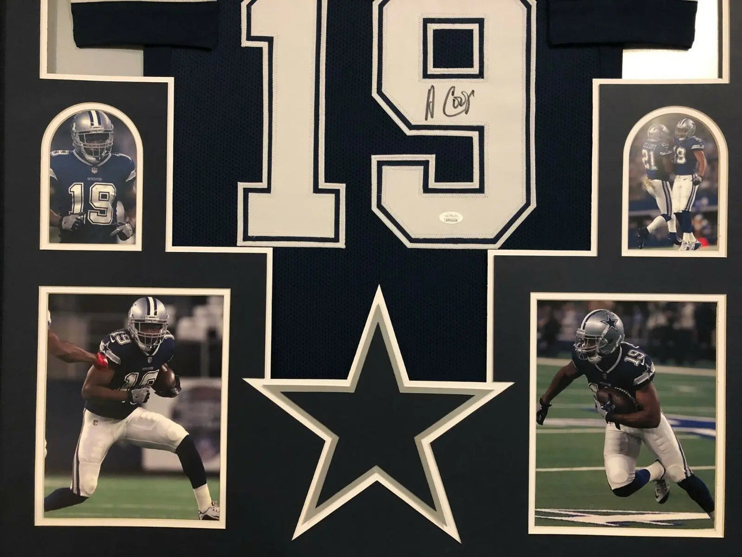 MVP Authentics Framed Dallas Cowboys Amari Cooper  Autographed Signed Jersey Jsa Coa 450 sports jersey framing , jersey framing