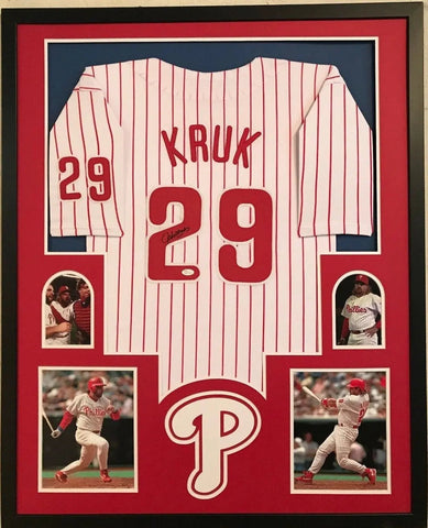 Framed Lenny Dykstra Autographed Signed Philadelphia Phillies Jersey Jsa Coa