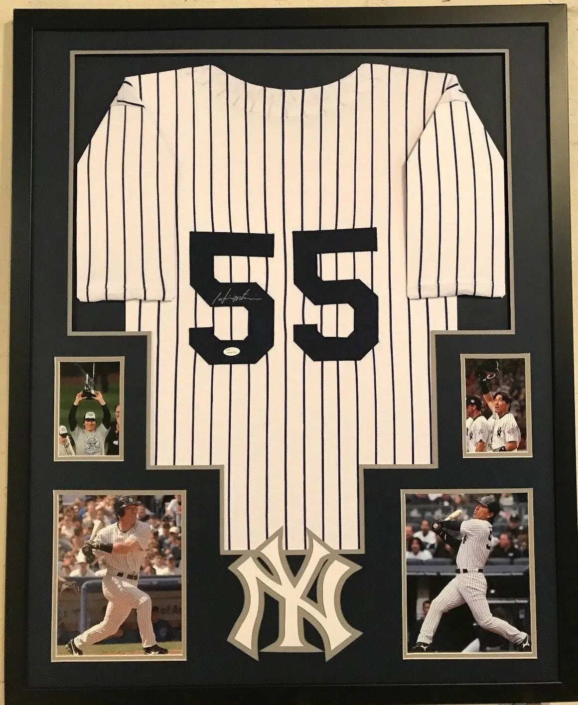 Hideki Matsui Signed New York Yankees 35x43 Custom Framed Jersey (JSA COA)