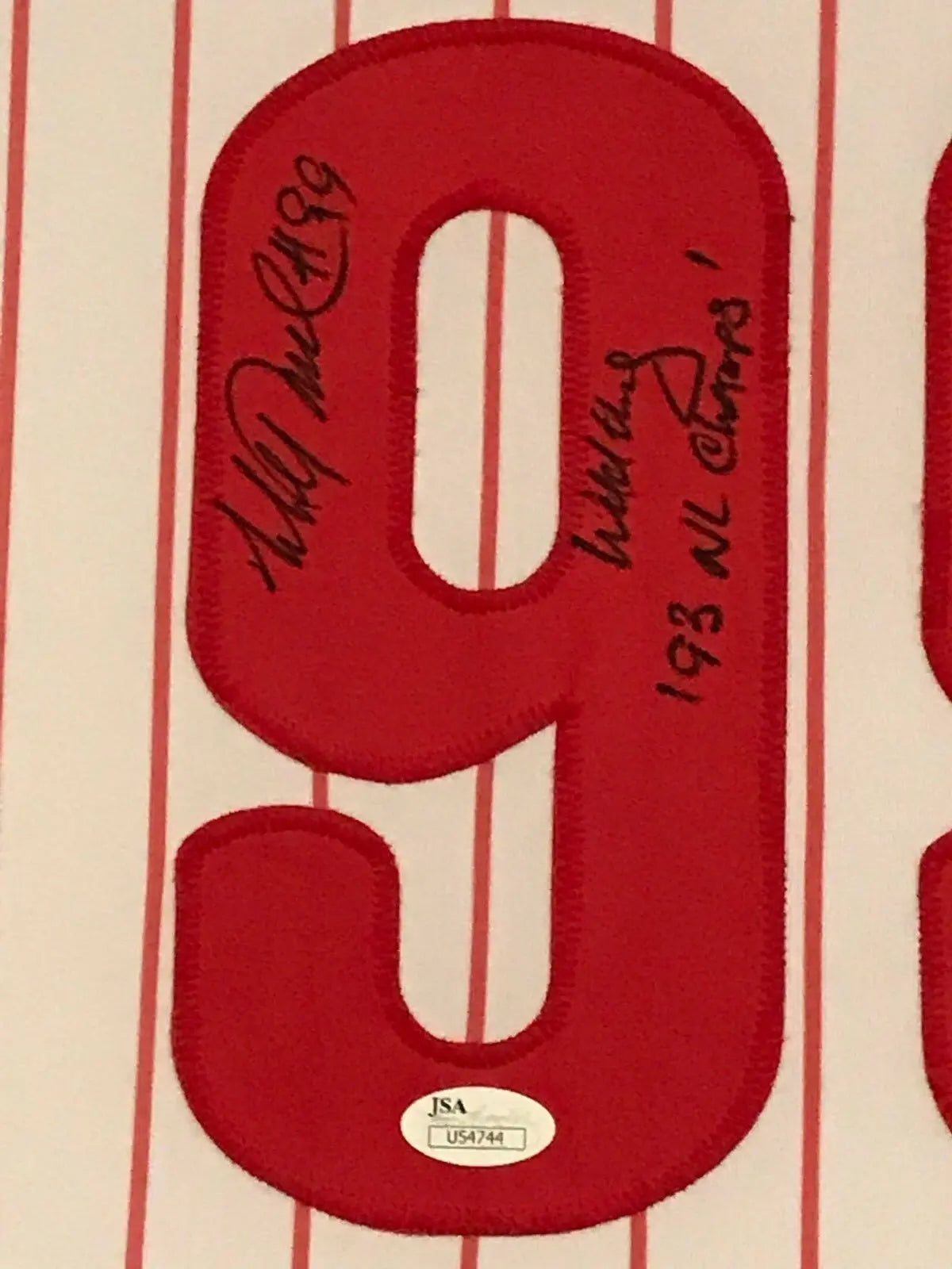 Framed Philadelphia Phillies Mitch Williams Autographed Signed Jersey Jsa  Coa