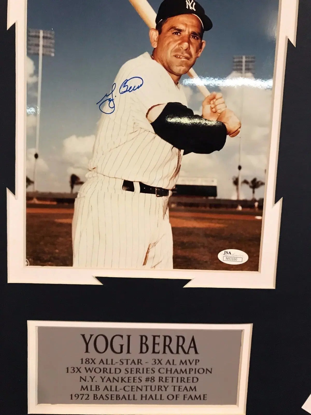 Yogi Berra autographed signed 8x10 photo framed MLB New York