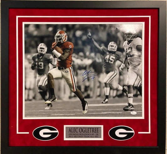 MVP Authentics Georgia Bulldogs Alec Ogletree Framed Signed 16X20 Photo Jsa Coa 157.50 sports jersey framing , jersey framing