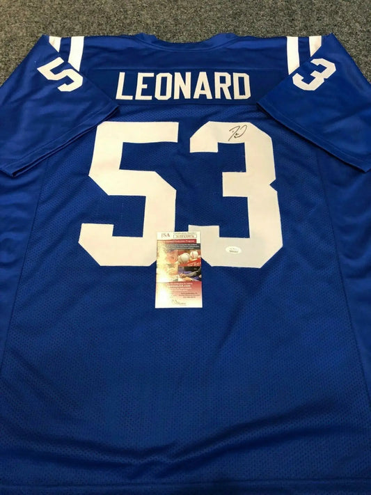 MVP Authentics Indianapolis Colts Darius Leonard Autographed Signed Jersey Jsa Coa 125.10 sports jersey framing , jersey framing