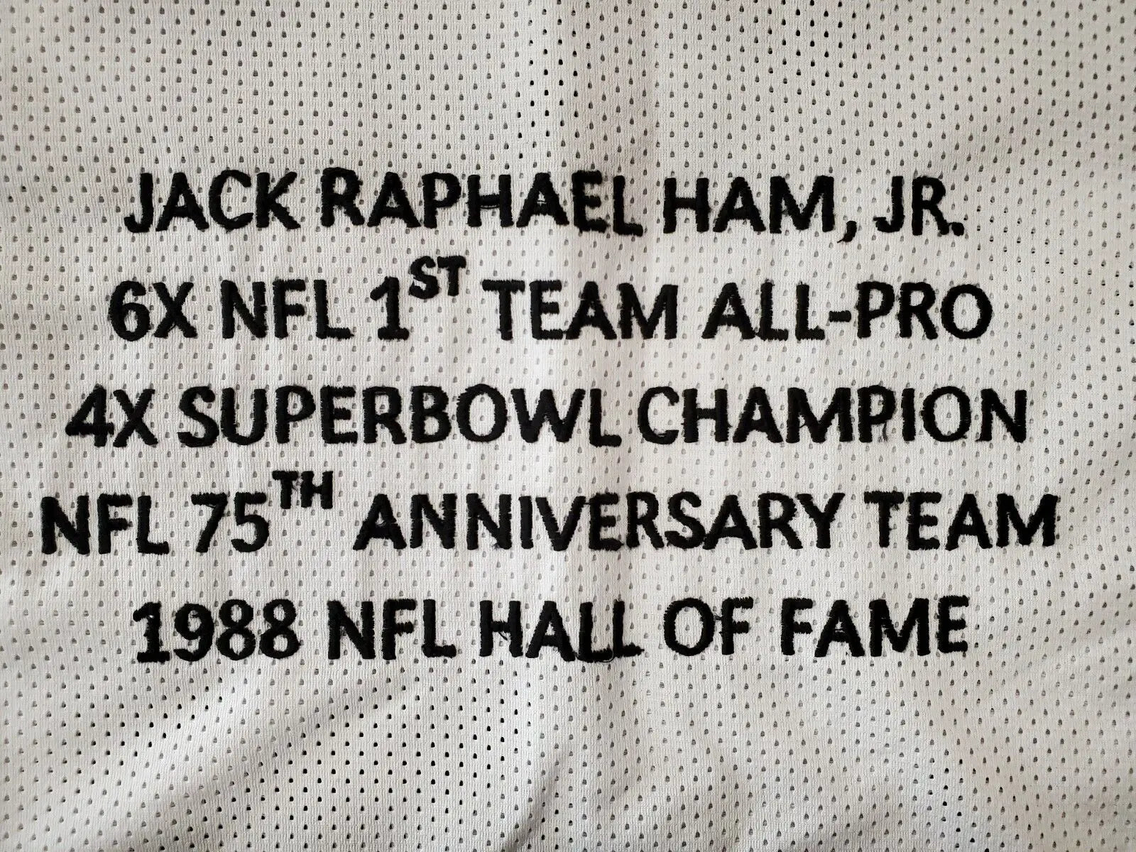 Jack Ham Signed Pittsburgh Steelers Career Stat Jersey Inscribed