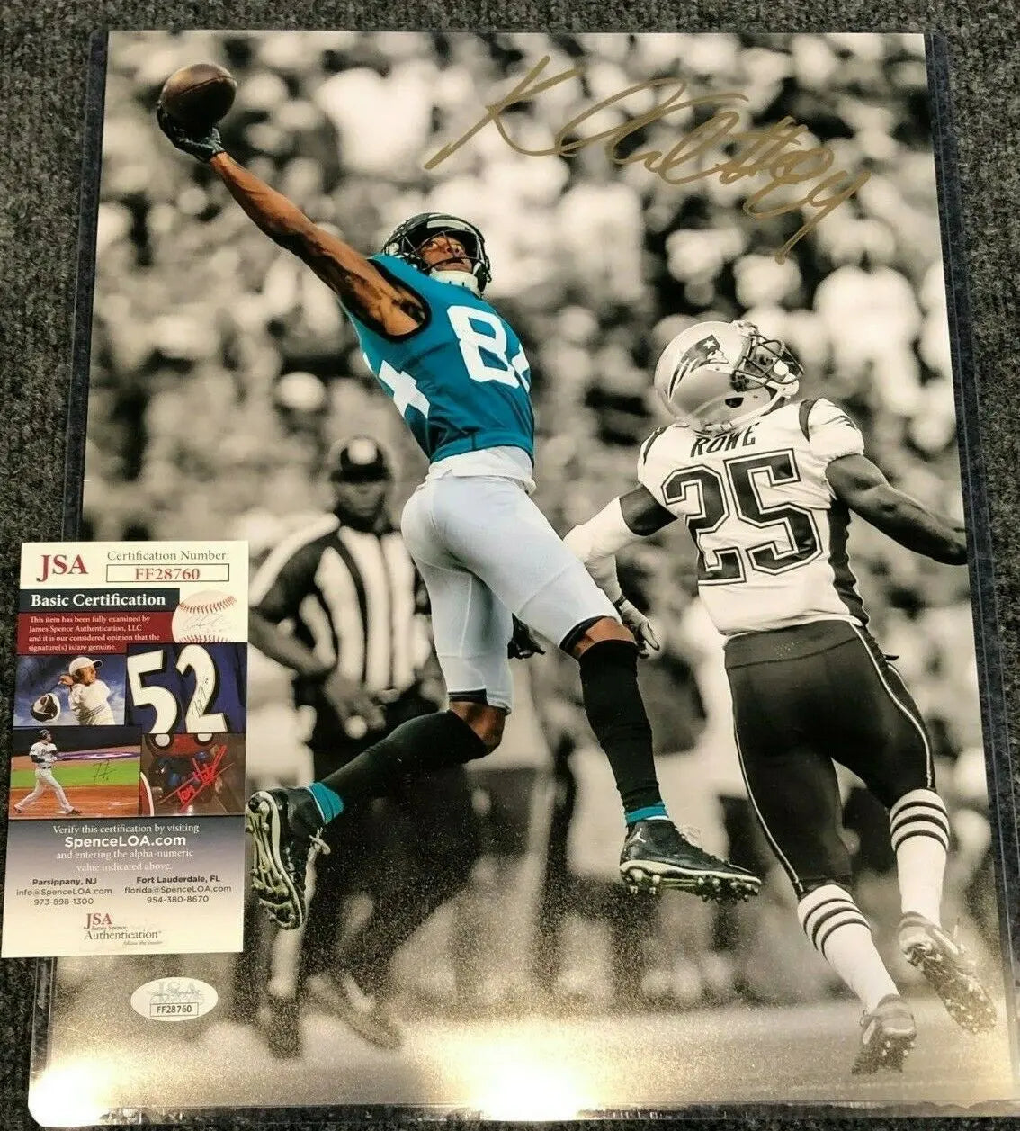 MVP Authentics Jacksonville Jaguars Keelan Cole Autographed Signed 11X14 Photo Jsa  Coa 44.10 sports jersey framing , jersey framing