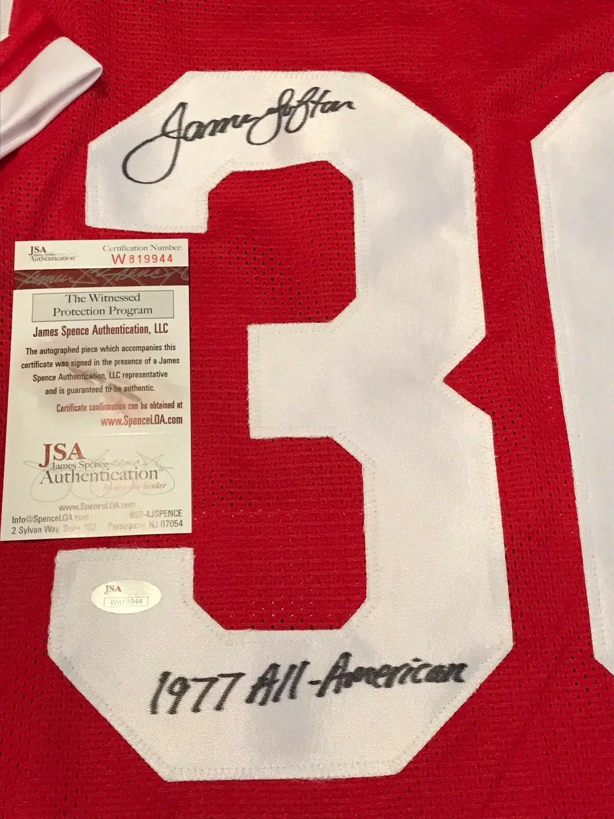 Framed James Lofton Autographed Signed Inscr Stanford Cardinals Jersey Jsa  Coa