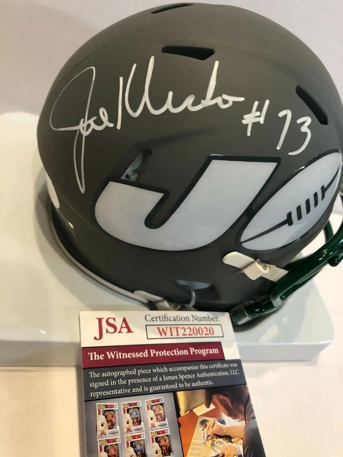 N.Y. Jets Alijah Vera-Tucker Autographed Signed Amp Mini Helmet