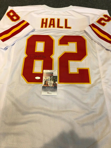 Tristar Dante Hall Autographed Kansas City Red Custom Jersey Inscribed x Factor