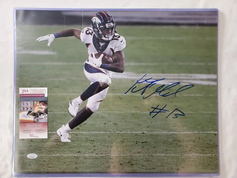 Kj Hamler Autographed Signed Denver Broncos 11X14 Photo Jsa Coa