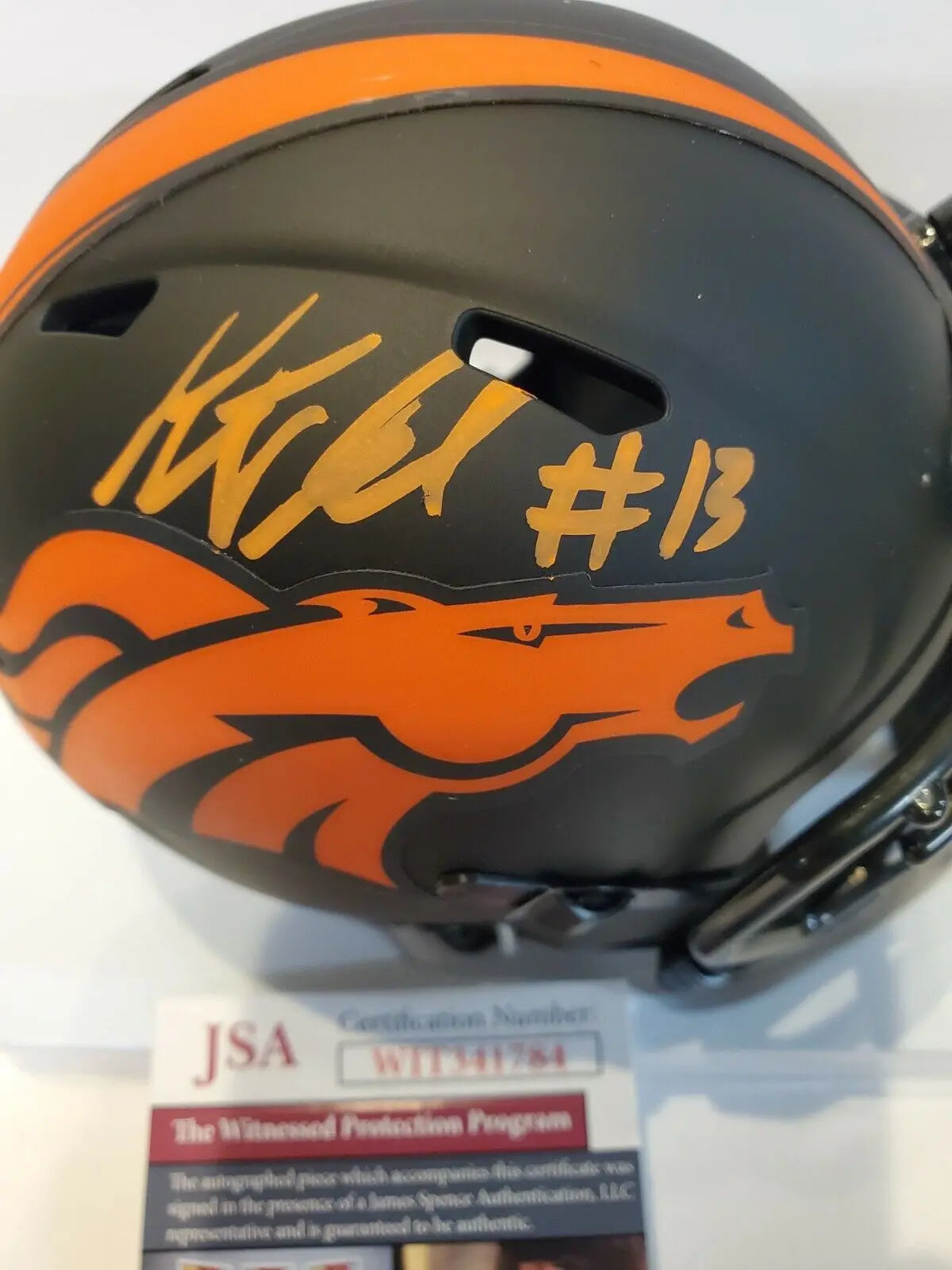 Kj Hamler Autographed Signed Denver Broncos Speed Mini Helmet Jsa Coa – MVP  Authentics