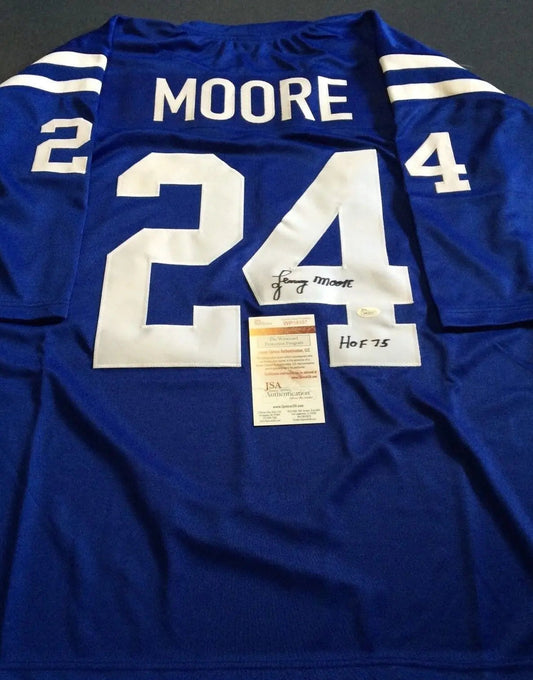 MVP Authentics Lenny Moore Autographed Signed Insc Baltimore Colts Tb Jersey Jsa Coa 107.10 sports jersey framing , jersey framing