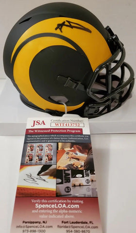 LOS ANGELES RAMS AARON DONALD AUTOGRAPHED THROWBACK MINI HELMET JSA CO –  MVP Authentics