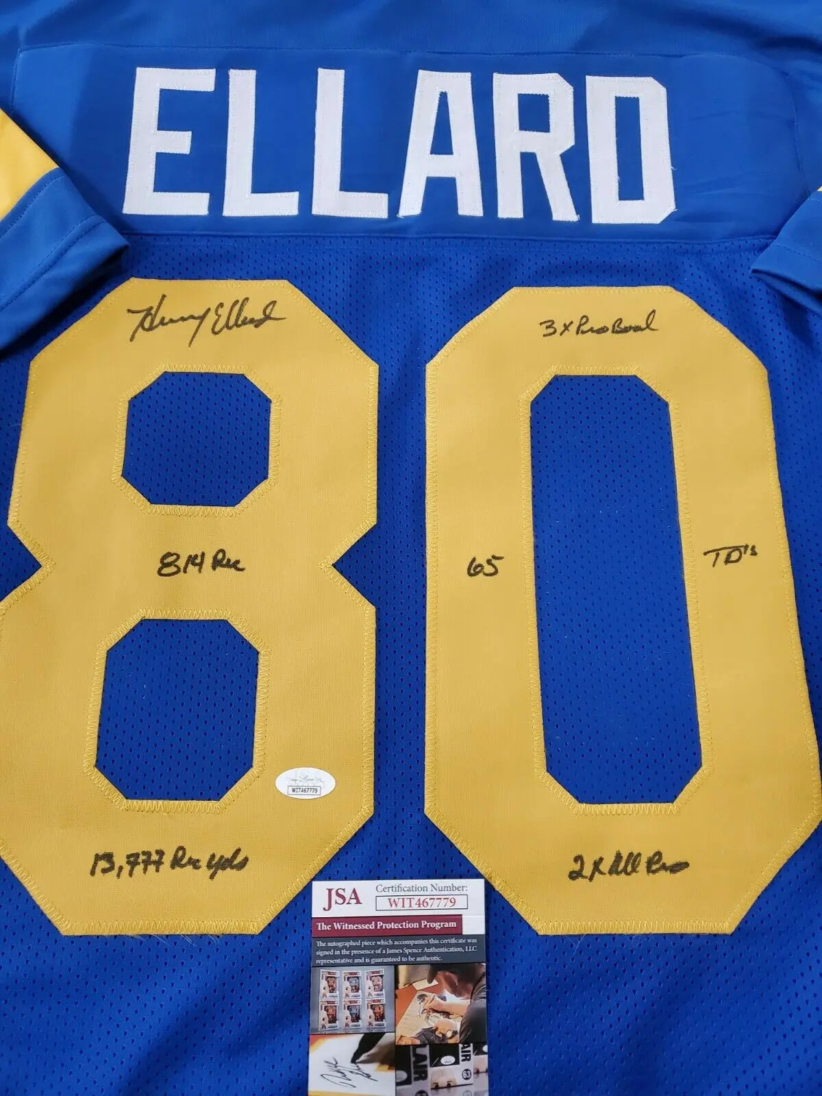 Henry Ellard Los Angeles Rams Jersey Size XL with JSA COA