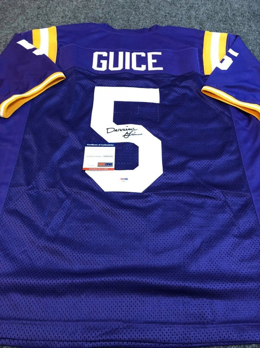 MVP Authentics Lsu Tigers Derrius Guice Autographed Signed Jersey Psa  Coa 116.10 sports jersey framing , jersey framing