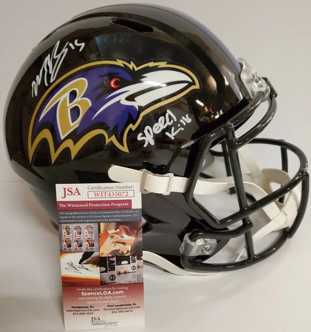 marquise brown signed baltimore ravens full size speed replica helmet jsa  coa