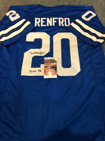 Mel Renfro HOF Autographed Dallas Custom White Football Jersey JSA Basic