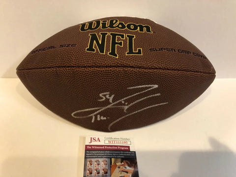 Zach Thomas Signed White Panel Football Miami Dolphins JSA COA