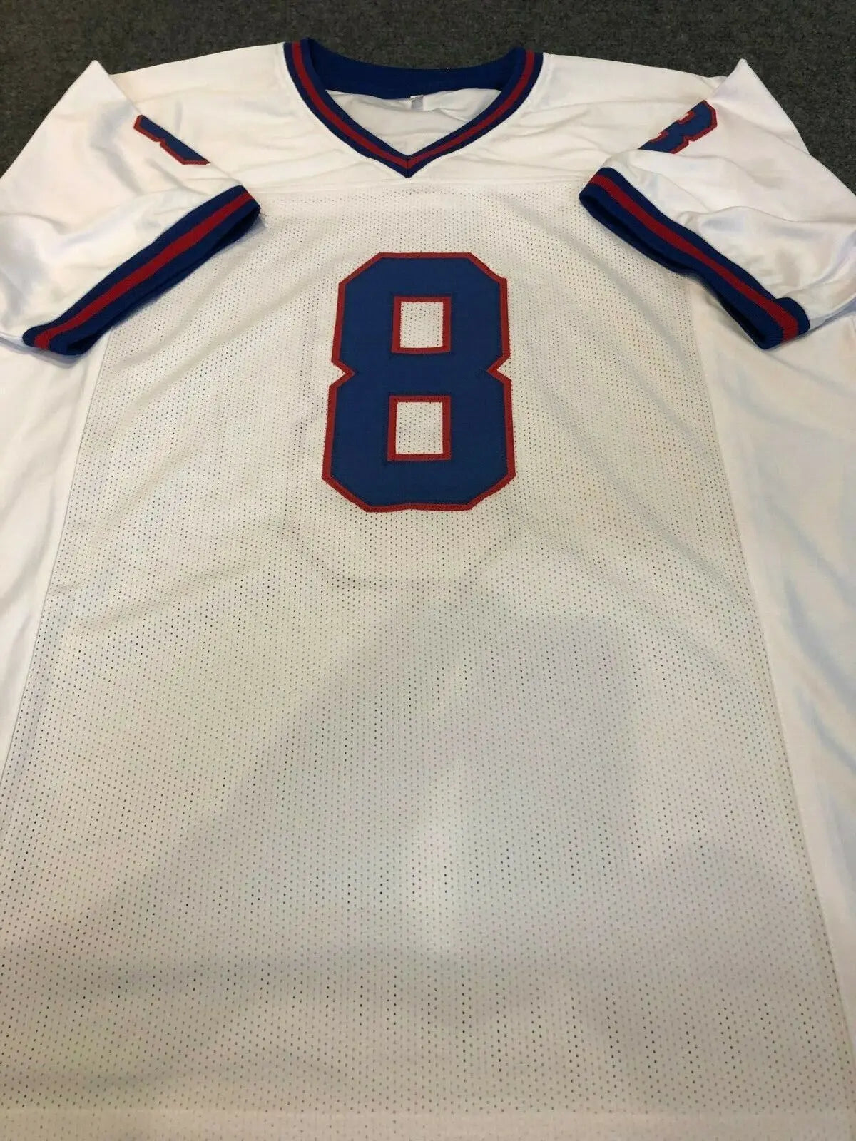 Signed Daniel Jones Jersey - Blue Nike BAS ITP