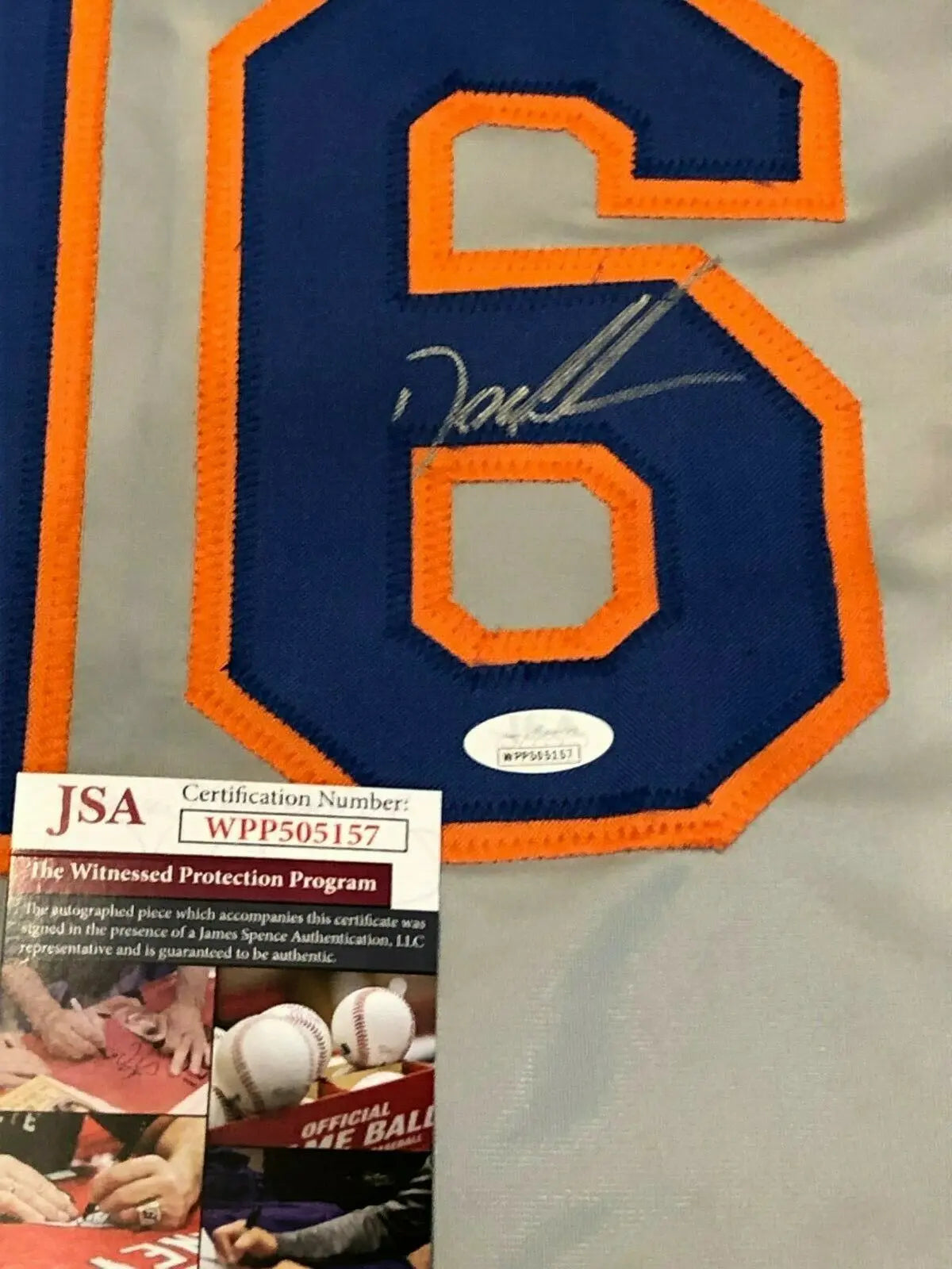 Autographed/Signed Dwight Doc Gooden New York Blue Baseball Jersey JSA COA