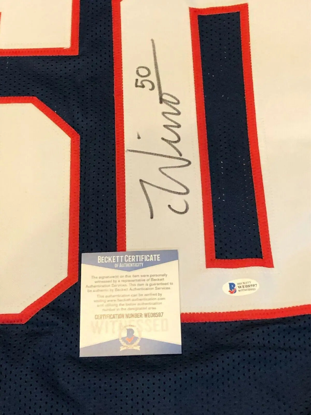 New England Patriots Chase Winovich Autographed Signed Jersey Beckett