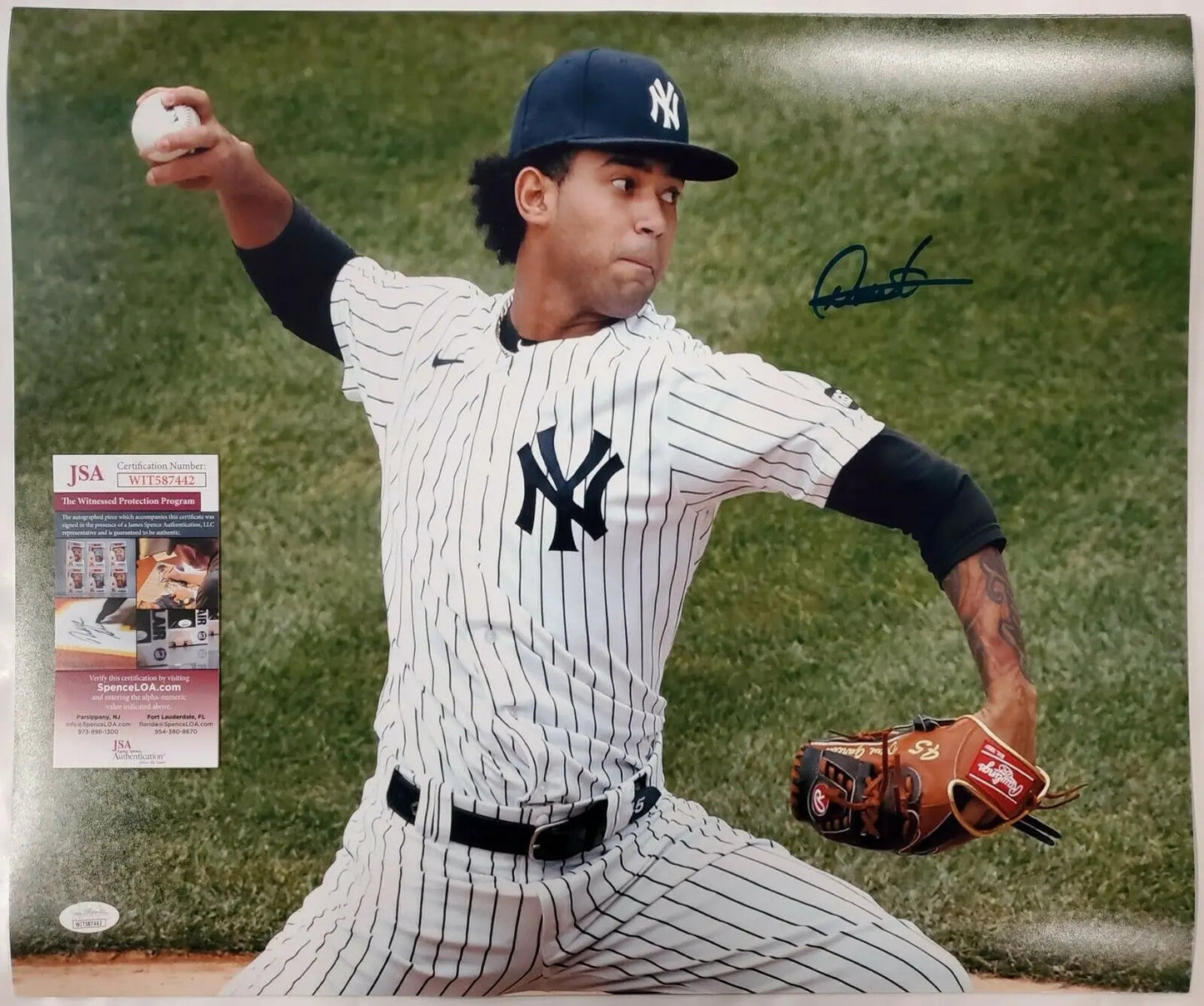 New York Yankees Deivi Garcia Autographed Signed 16X20 Photo Jsa Coa