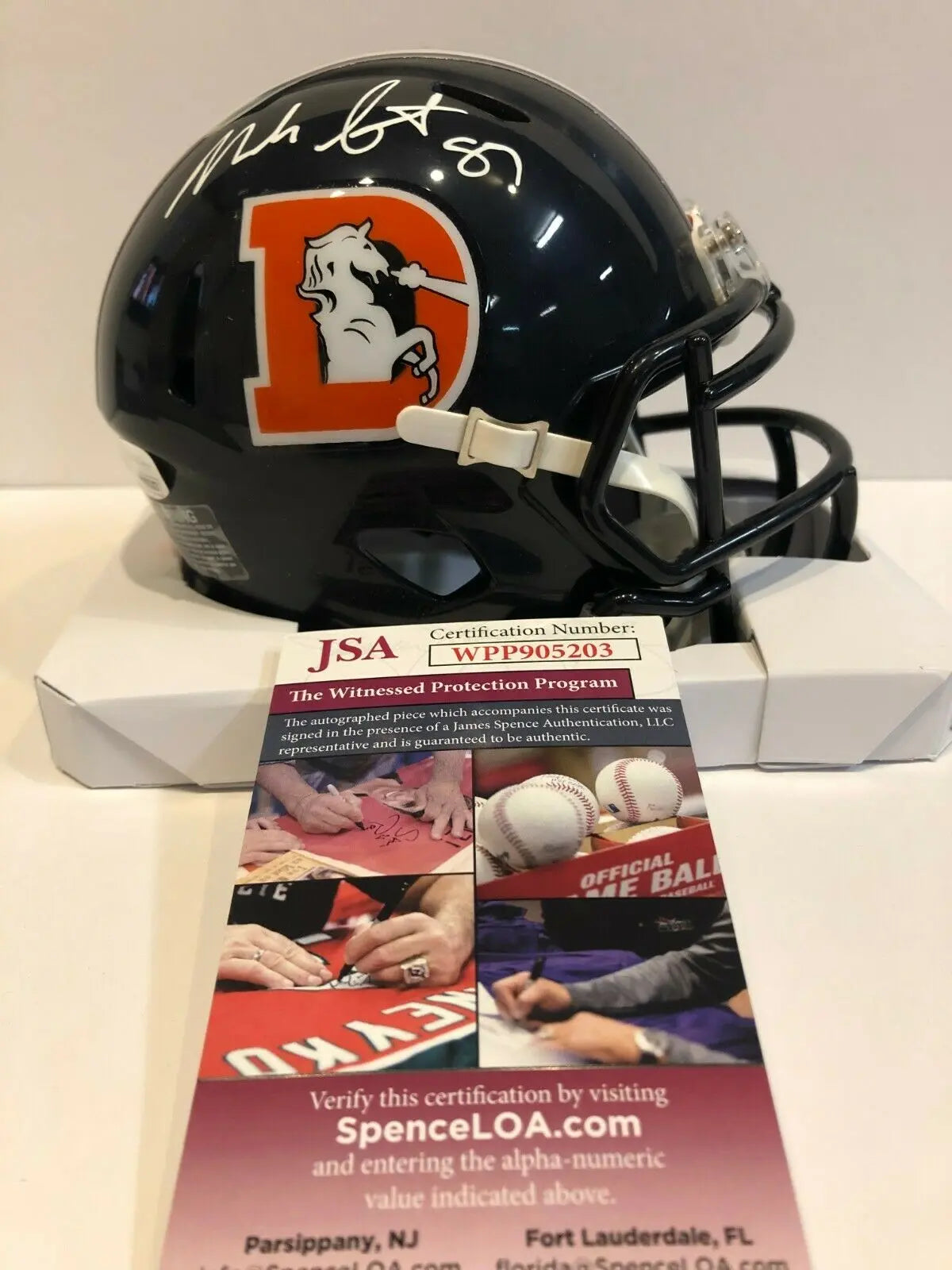 Kj Hamler Autographed Signed Denver Broncos Speed Mini Helmet Jsa