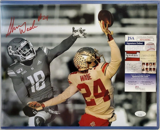 MVP Authentics Ohio State Buckeyes Shaun Wade Autographed 11X14 Photo Jsa Coa 72 sports jersey framing , jersey framing