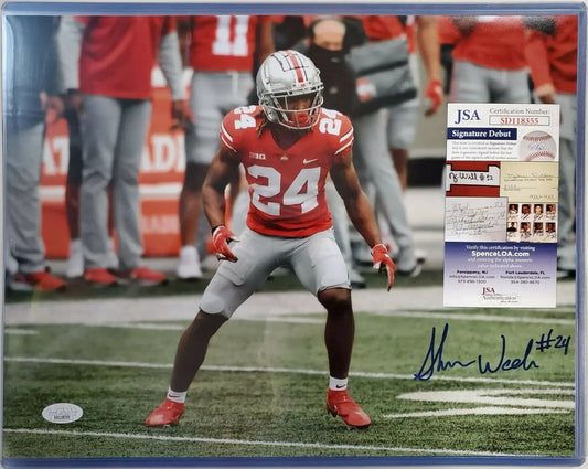 MVP Authentics Ohio State Buckeyes Shaun Wade Autographed 11X14 Photo Jsa Coa 72 sports jersey framing , jersey framing